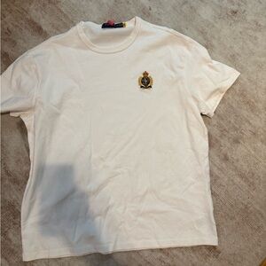 Polo Ralph Lauren Cream Tee with Embroidered Crest